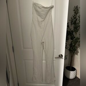 Super down Striped strapless jumpsuit